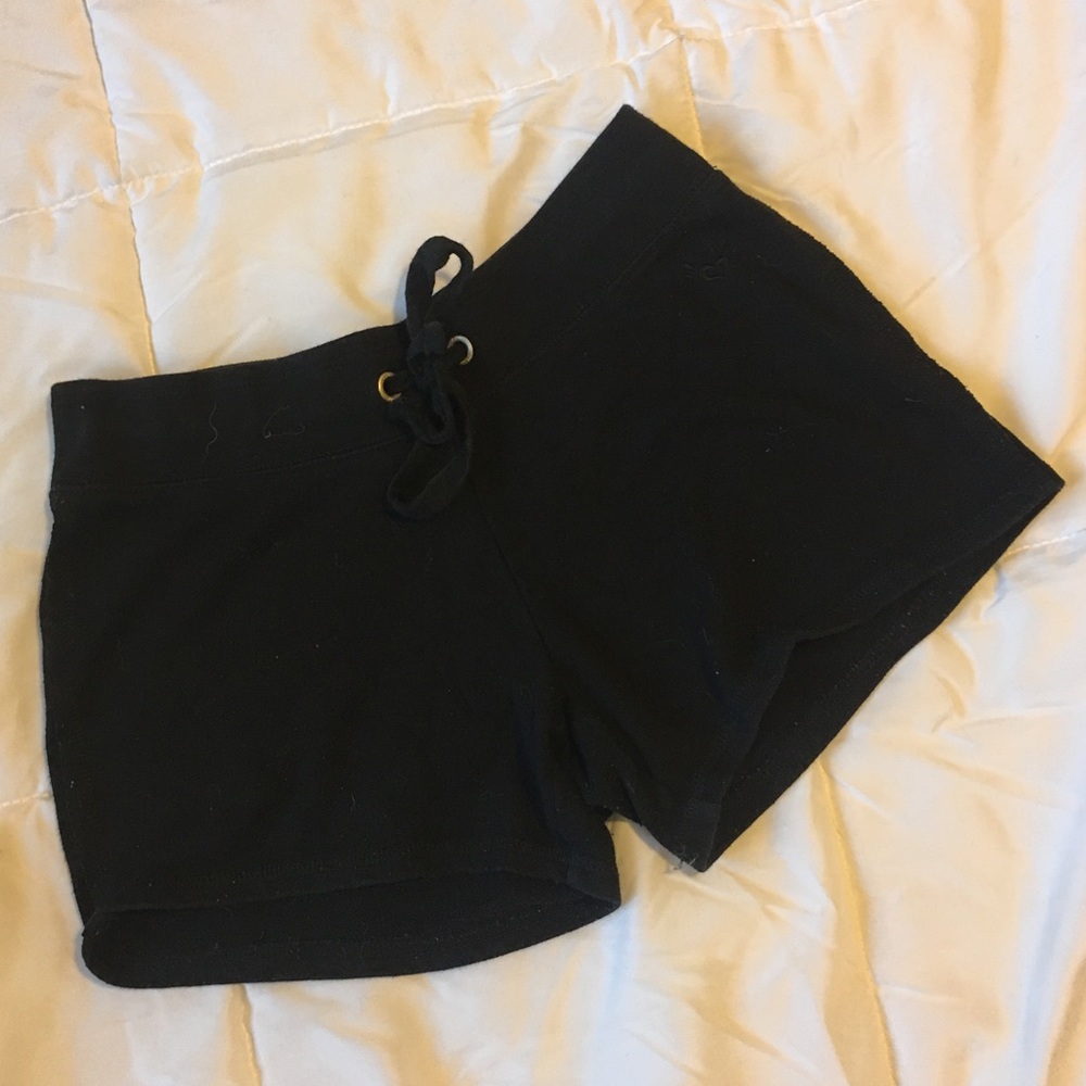 Black, tie up shorts